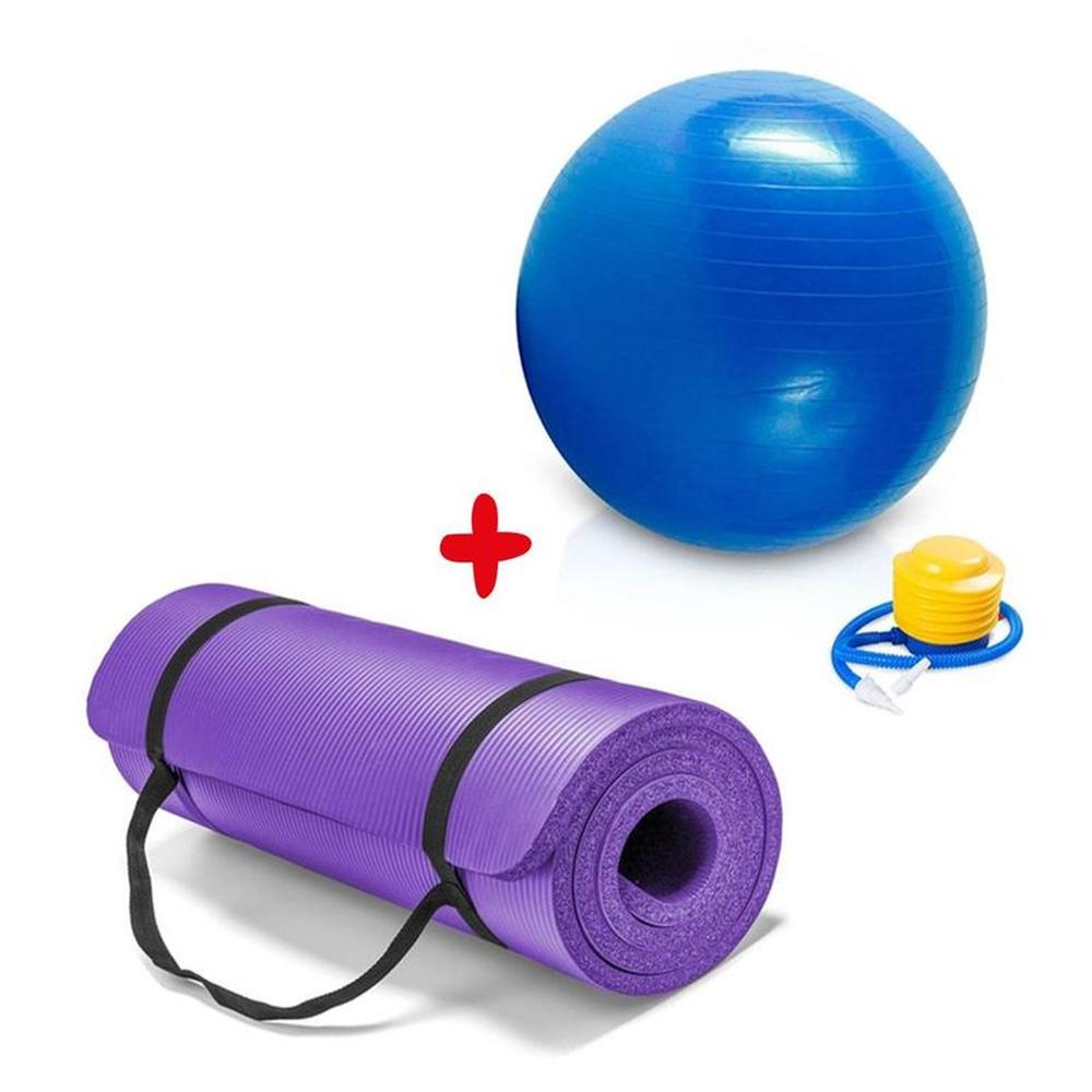 Pelota Terapeutico Importado 85cm y Colchoneta 10mm - Color Variado