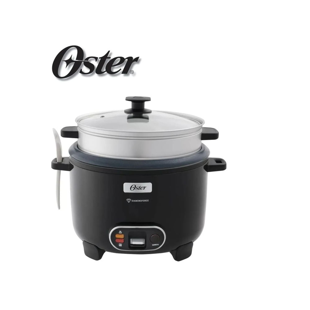 Olla Arrocera Oster Negro DiamondForce 15 Tazas CKSTRC15DFBLK