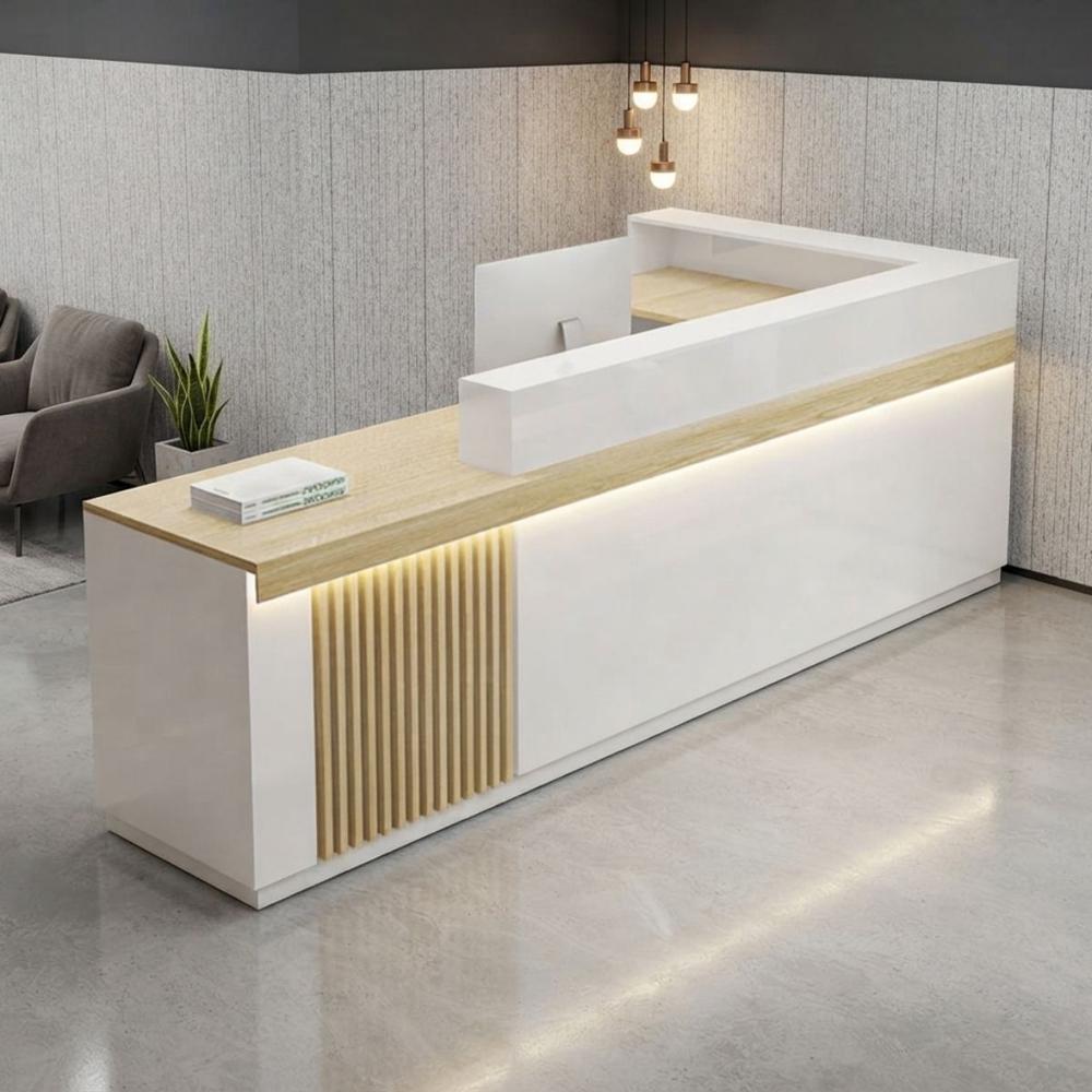 Counter de recepción Shinra Blanco y Marrón | Masiva Home