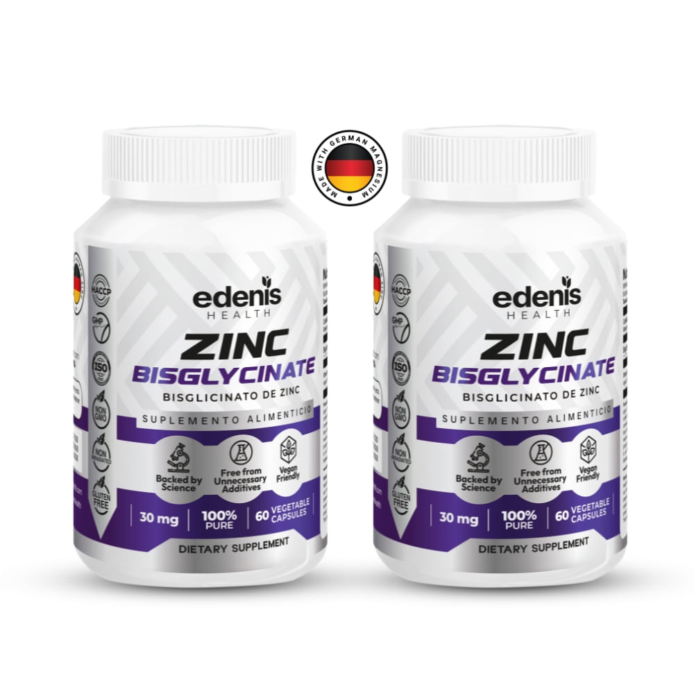 Pack 2 Bisglicinatos de Zinc Edenis Health 60 Cápsulas