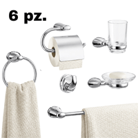 Kit de Accesorios de Baño Apache de 6 Piezas Cromado