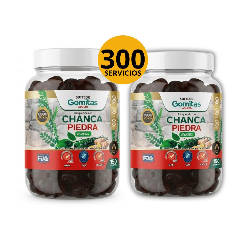 Pack Sottcor Suplemento Gomitas Chanca Piedra Vitaminas Adultos 300 Unidades