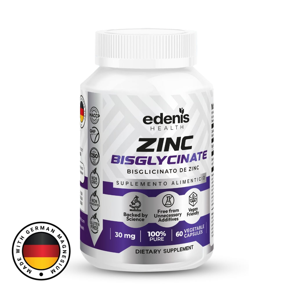 Bisglicinato de Zinc Edenis Health 60 Cápsulas