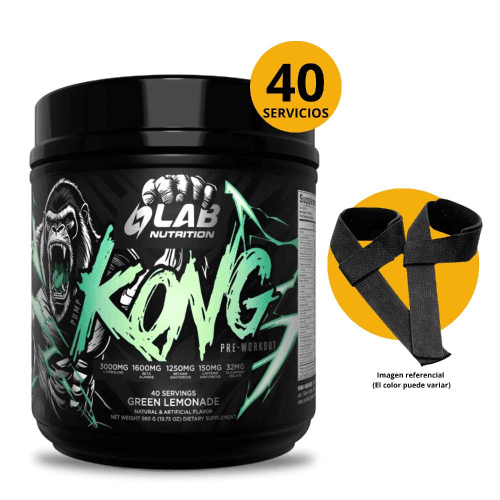 Preentreno Kong Green Lemonade 40 servicios- straps