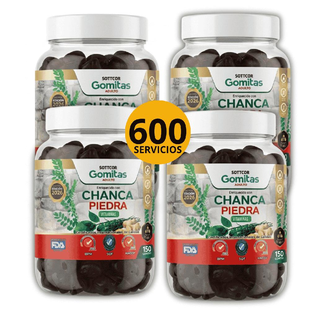 Pack Sottcor Suplemento Gomitas Chanca Piedra Vitaminas Adultos 600 Unidades