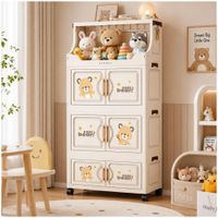 Armario Organizador de Juguetes Infantil Multifuncional Plegable 104x60x29cm