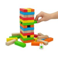 Juego Jenga Educativo de Madera para Niños Multicolor