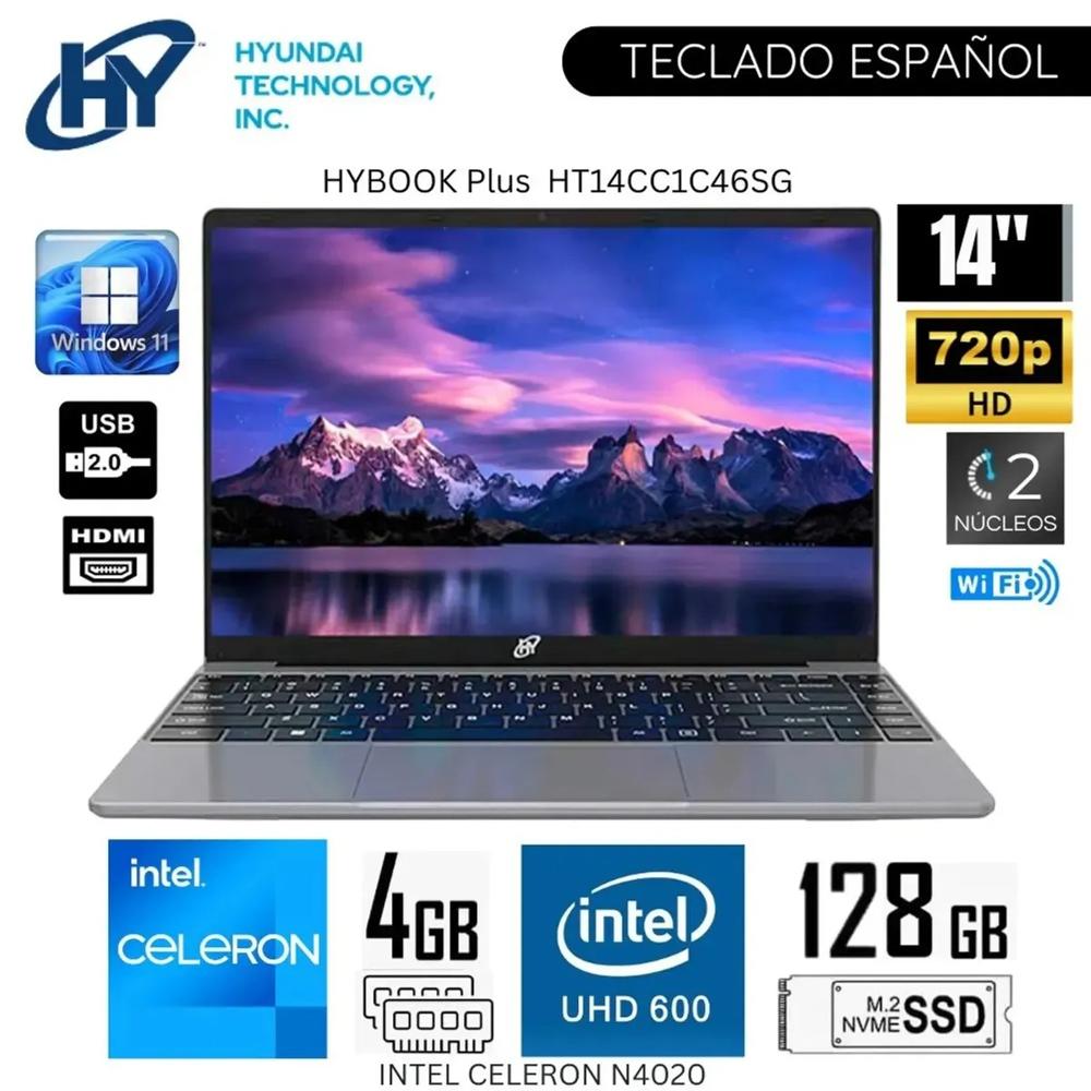 Laptop HYUNDAI HyBook Plus Intel Celeron N4020 4GB RAM 128GB SSD 14.1 HD S HT14CC1C46SG