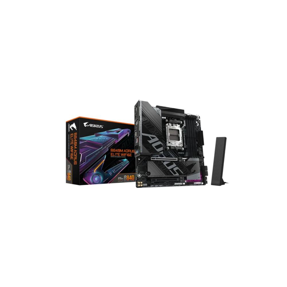 MOTHERBOARD GIGABYTE B840M AORUS ELITE WIFI6E AMD AM5 MATX