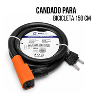 Candado Para Bicicleta Negro 150 cm Cable De Seguridad Con Llave Antirrobo