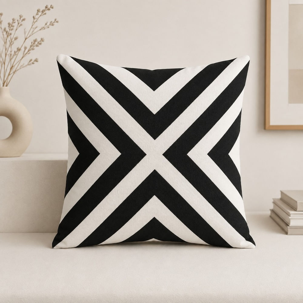 Funda de Cojín Chevron Black 40 x 40 cm