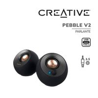 PARLANTE CREATIVE PEBBLE V2 2.0 8W-16W 3.5MM USB-C-POWER BLACK