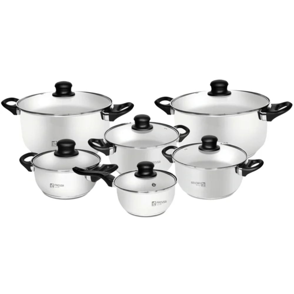 Set de Ollas Facusa Hogar 12 Piezas Acero inoxidable