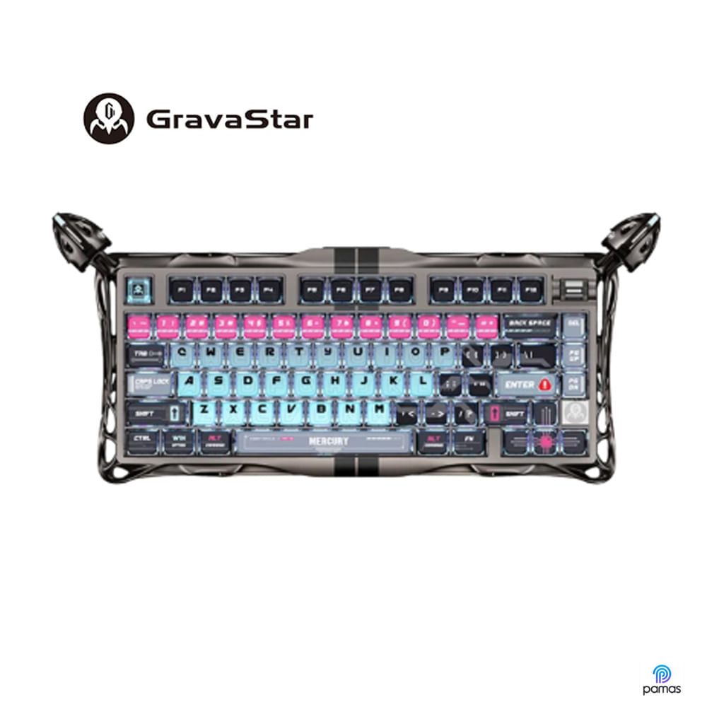Teclado GravaStar MERCURY V75 PRO HE Cableado Ingles NEON GRAFFITI - UFO MAGNETIC SWITCH