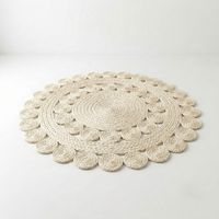 Alfombra Bohemio Perla de Fibra Natural 120 x 120 cm