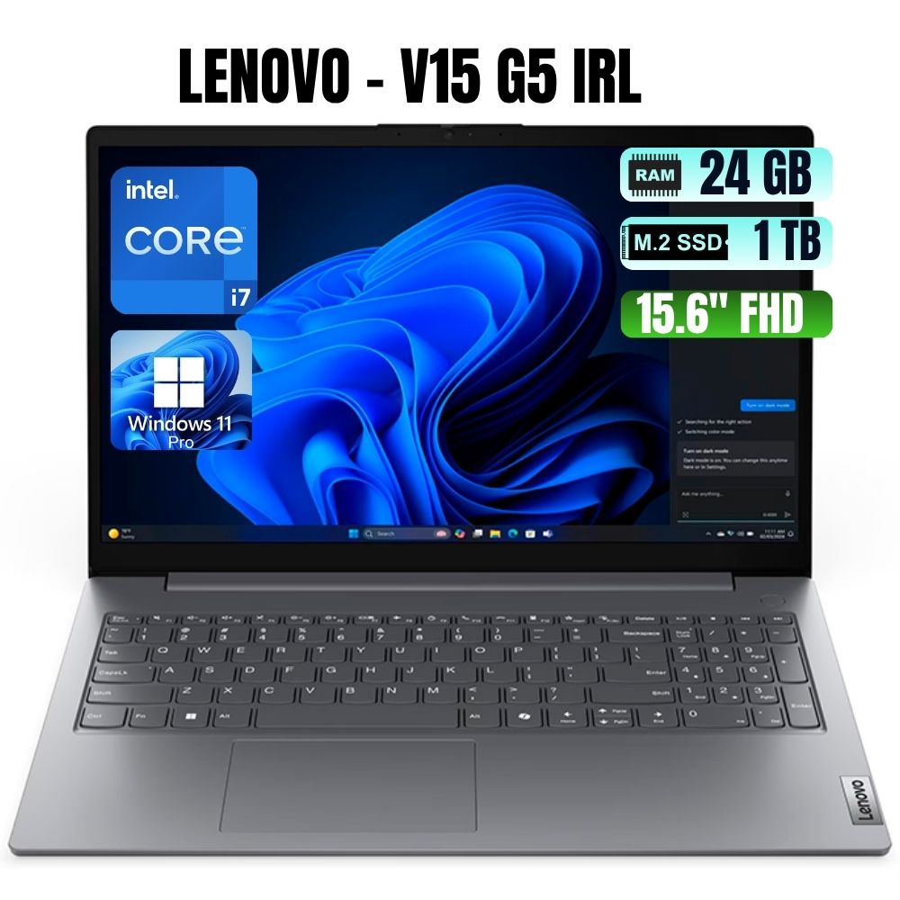 Laptop Lenovo V15 G5 IRL intel Core i7 13va Gen Ram 24GB SSD 1TB - 83GW005FLD