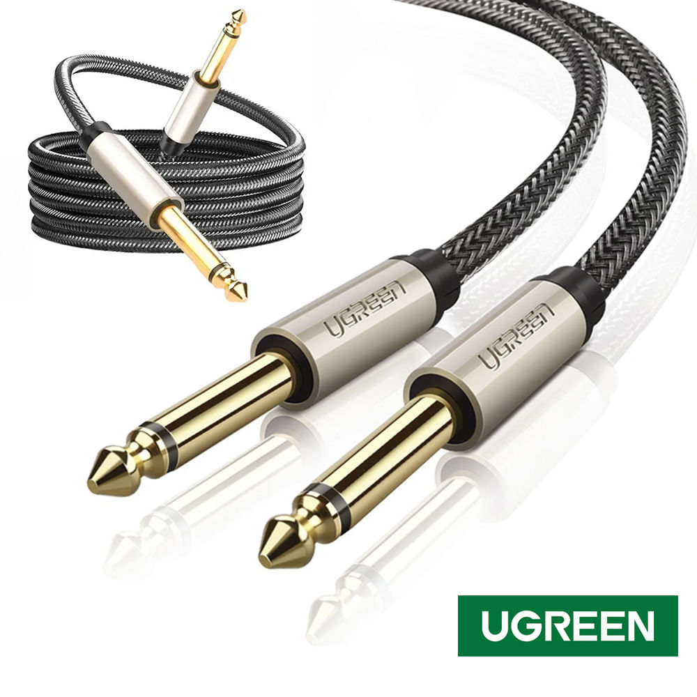 Cable de Audio Mono TS 6.35mm 6.5mm 3 Mts Ugreen Trenzado de Nailon 10639