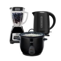 Combo Oster: Licuadora 1.5L + Arrocera 1.8L + Hervidor 1.7L Negro