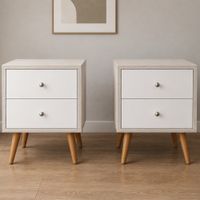 COMBO 2 Veladores Vintage 2 Cajones Ventitas Home Niebla