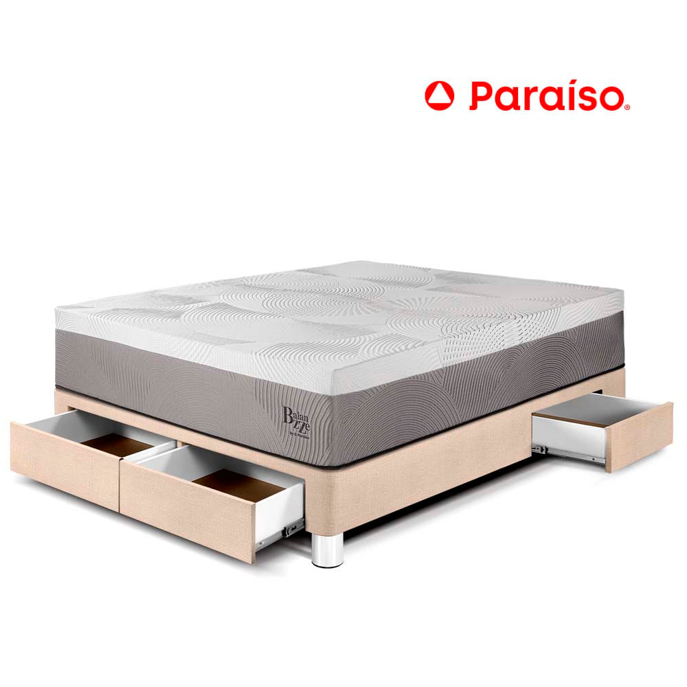 Cama con Cajones Balanzze 2 Plazas Champagne