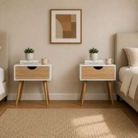 COMBO 2 Veladores Vintage Luna 1 Cajón Ventitas Home  Duna