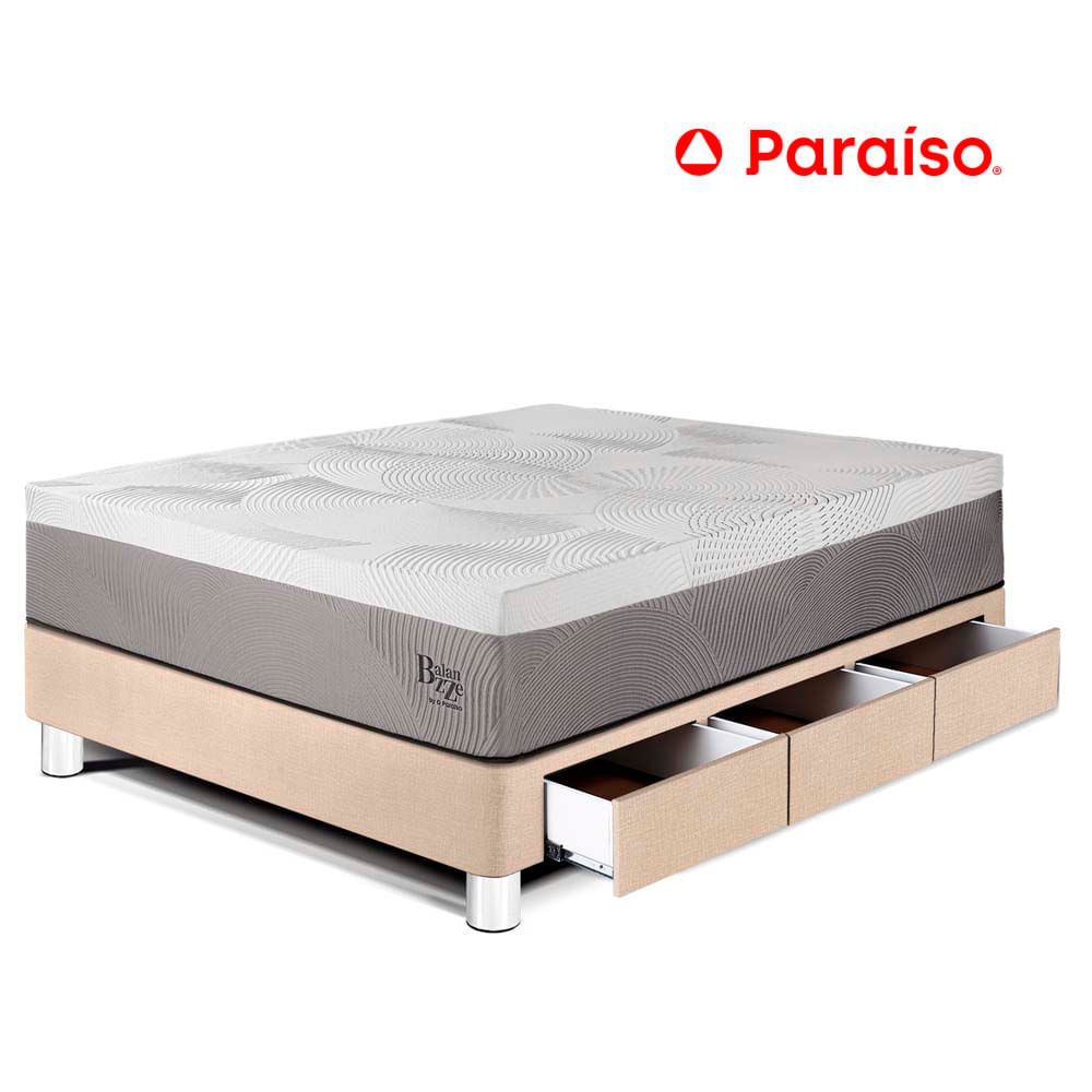 Cama con Cajones Balanzze 1.5 Plazas Champagne