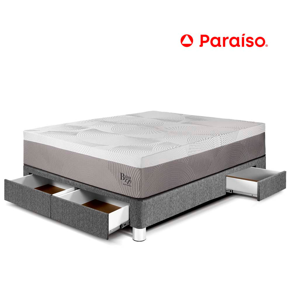 Cama con Cajones Balanzze 2 Plazas Gris