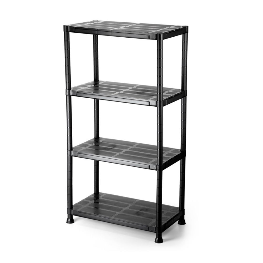 Estante de plástico 4 niveles 30x60x130 cm 80 kg negro