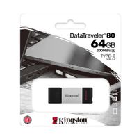 Memoria USB-C Kingston DataTraveler 80 64GB USB 3.2 200MB/s DT80 NegroGris