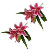 Pack de 2 Varas Artificiales De 3 Lírios Rosados De 40Cm 7239-ROS FLORIPASTORE