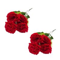 Pack de 2 Bouquet Artificiales De 5 Rosas De 38Cm BG305117V-RJ FLORIPASTORE
