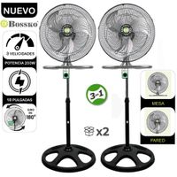 Ventilador Pedestal 3 en 1 De 18 pulgadas 200 W BK-8218VI-NG Caja de 2U