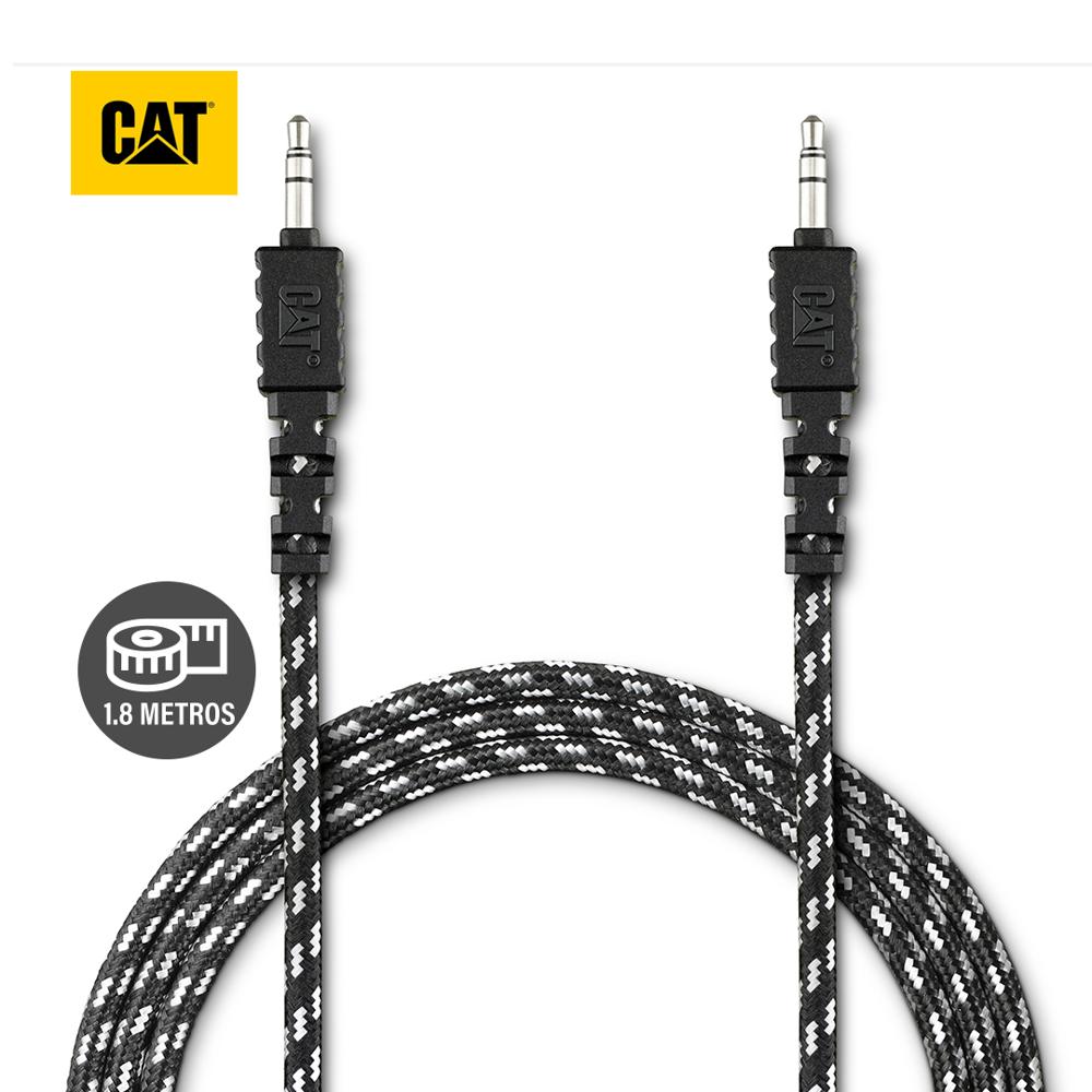 Cable Auxiliar Audio CAT 3.5mm a 3.5mm 1.8m Resistente Negro