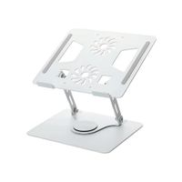 Soporte Metal S&T para Laptop HL906F-S Giratorio 360° con Doble Ventilador 11 a 17 Pulgadas Blanco