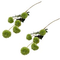 Pack de 2 Varas Artificiales De Flores De Ajo Verde De 52Cm BG232588V-GN FLORIPASTORE