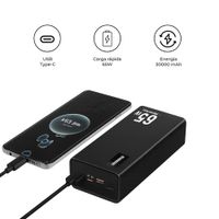 Power Bank Portátil RYS-M16 30000mAh 65W Carga Rápida USB-C para Laptop y Smartphone