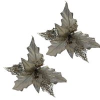 Pack de 2 Flores Artificial De Cardenal Champagne Navideño De 40Cm FN220 FLORIPASTORE
