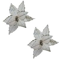 Pack de 2 Flores Artificiales De Cardenal Blanco Navideño De 30Cm FN218 FLORIPASTORE