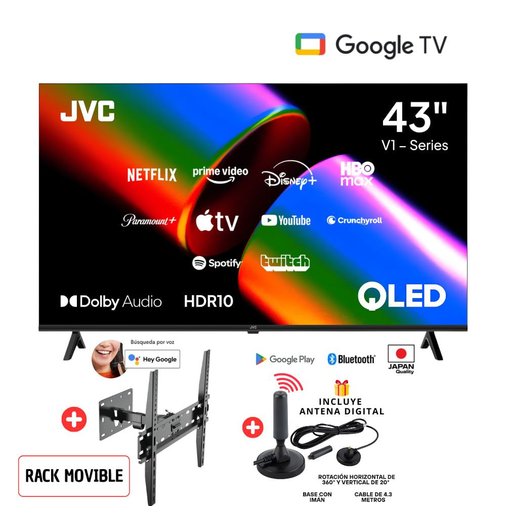 Televisor QLED 43 Full HD Google TV LT-43KM4584 - Rack Movible