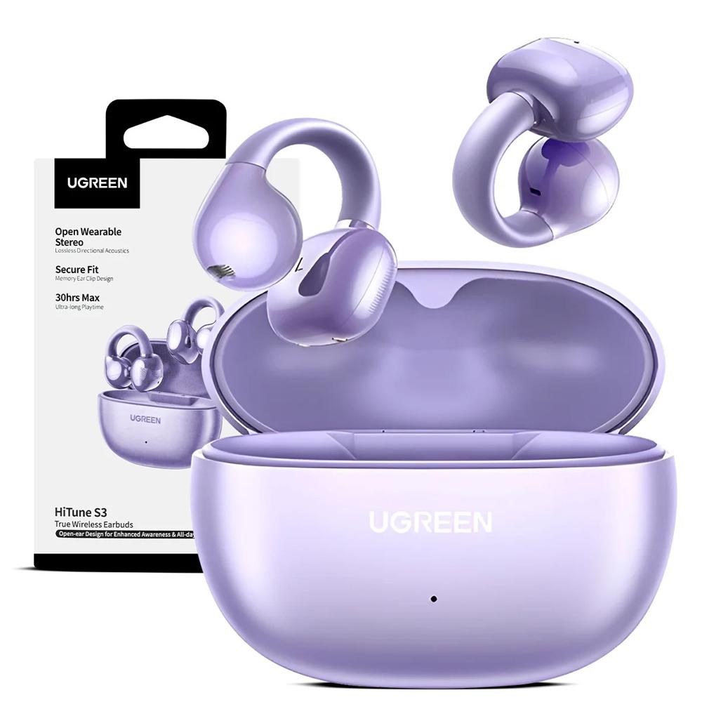 Audifonos UGREEN HiTune S3 Open-Ear con Bluetooth 5.4 y 30 Horas de Batería Purpura-WS209.