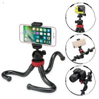 Trípode Flexible Negro Para Cámara Adaptador Para Celular