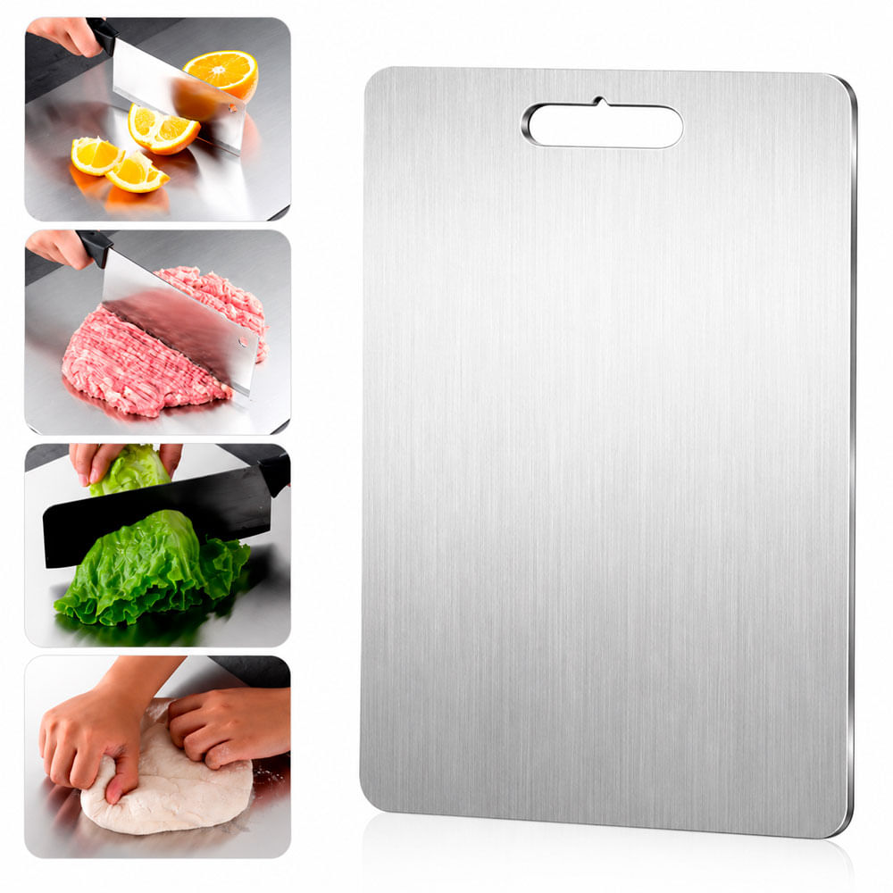 Tabla de Acero G-34 28x39cm 8mm Espesor para Cocina y Corte