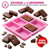 Molde de Silicona de 6 Brownies para Repostería