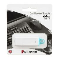 Memoria USB Kingston Exodia 64GB USB 3.2 Gen 1 Alta Velocidad KC-U2G64-5R Blanco