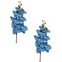 Pack de 2 Varas Artificiales De Orquidea Azul Con 7 Petalos BG301464-3 FLORIPASTORE