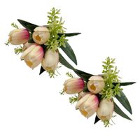 Pack de 2 Bouquet Artificiales De 5 Tulipanes De 51Cm BG305154-BE FLORIPASTORE