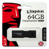 Memoria USB Kingston DataTraveler 100 G3 64GB USB 3.1 DT100G3 Negro