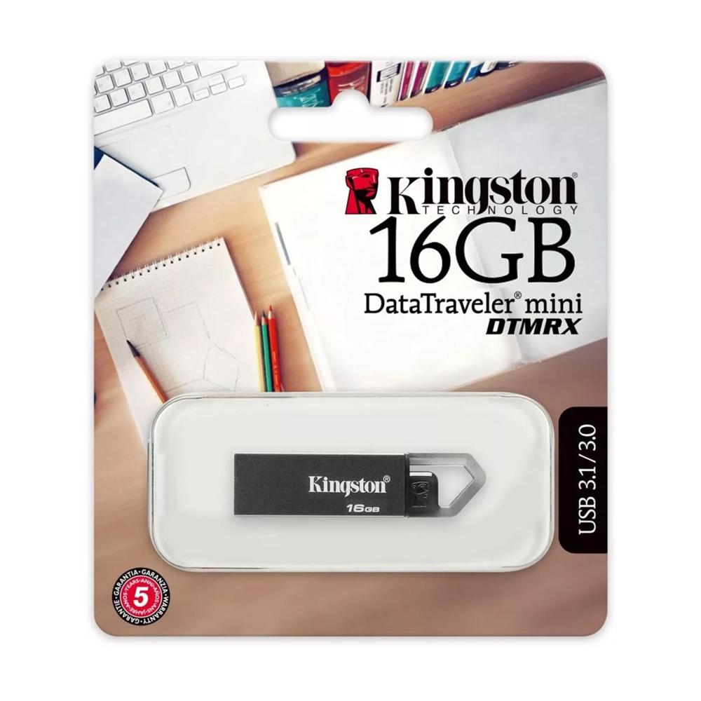 Memoria USB Kingston DataTraveler Mini 16GB USB 3.0 DTMRX Gris