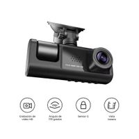 Cámara DVR para Auto S1 WiFi 3 Lentes Full HD 1080P Grabación en Bucle Negro