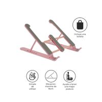 Soporte Laptop S&T HS400P Plegable Ajustable Antideslizante para Portátiles hasta 17 Pulgadas Rosa